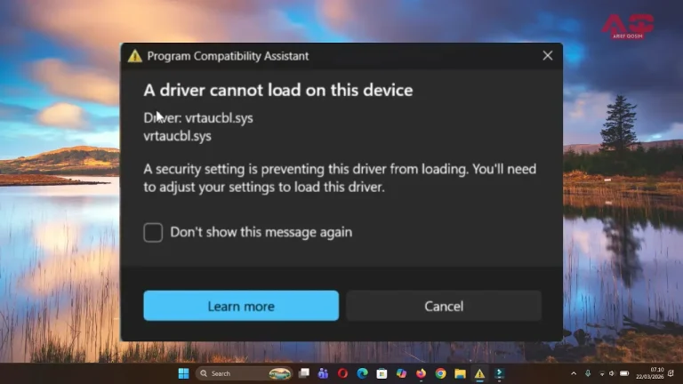 Tips Mengatasi Error A driver cannot load on this device vrtaucbl.sys Sistem Operasi Windows